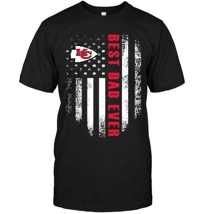 Best Kansas City Chiefs Dad Ever American Flag Tshirt