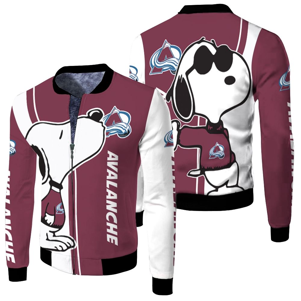 Colorado Avalanche Snoopy Lover 3D Printed Fleece Bomber Jacket